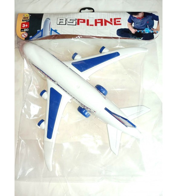 Avião de plástico Brinquedo Infantil 30cm - Bs Toys